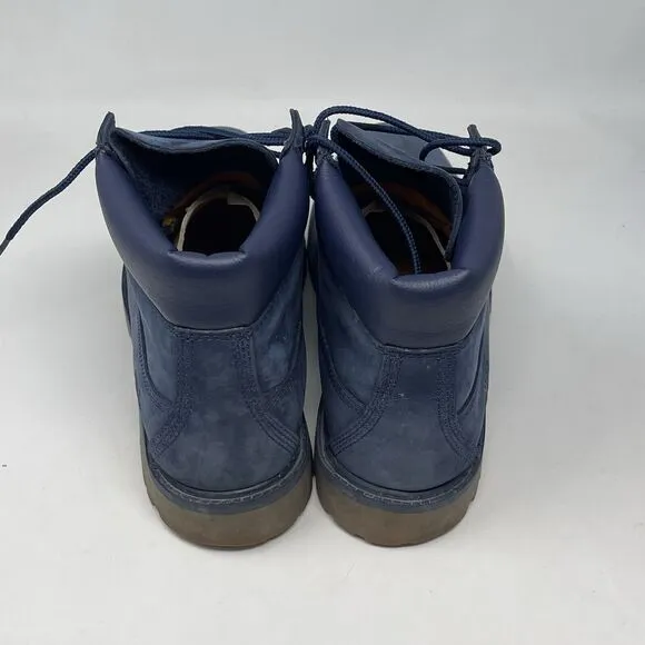 Timberland Waterproof Boots Boys Mens Size 6 Blue Nubuck Leather Insulated