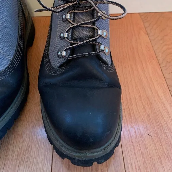 Timberland Waterproof Campsite Boots Men's 9M 13049 Two-Toned Black with‎ Gray