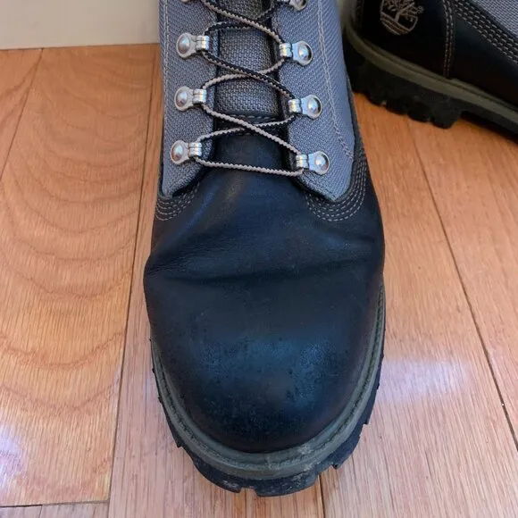 Timberland Waterproof Campsite Boots Men's 9M 13049 Two-Toned Black with‎ Gray
