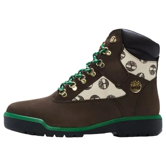TIMBERLAND Waterproof Field Boots Men's Size 9 Beef and Broccoli Monogram