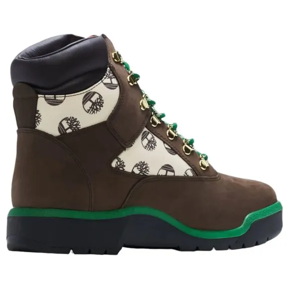 TIMBERLAND Waterproof Field Boots Men's Size 9 Beef and Broccoli Monogram