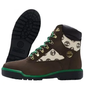 TIMBERLAND Waterproof Field Boots Men's Size 9 Beef and Broccoli Monogram
