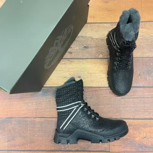 Timberland Women's Jenness Falls Waterproof Insulated Black Leather Boots