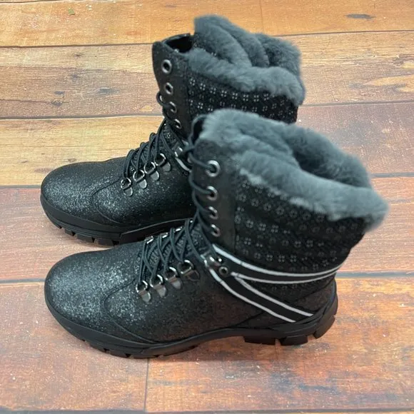 Timberland Women's Jenness Falls Waterproof Insulated Black Leather Boots
