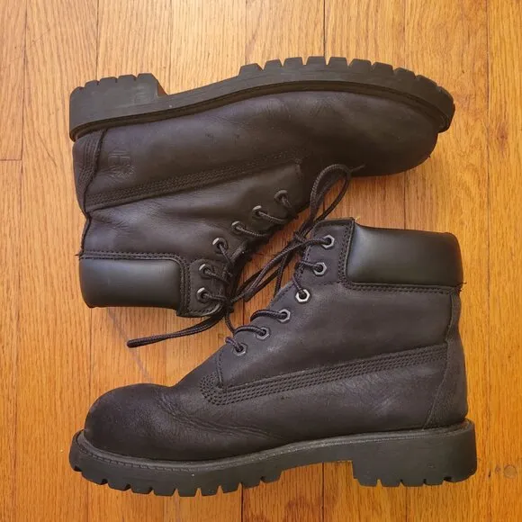 Timberland Youth 3 Black Nubuck Leather Ankle Boots 200 Gram Primaloft