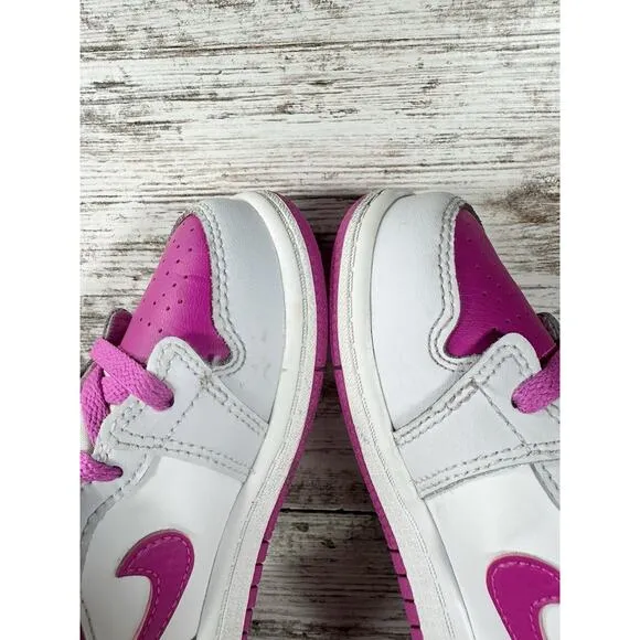 Toddler Nike Air Jordan 1 Mid 'Fire Pink' Pink/White Sneakers Sz 8C Athletic