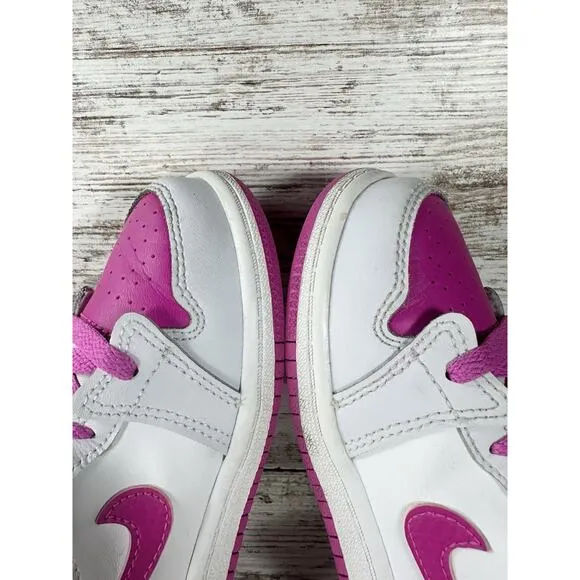 Toddler Nike Air Jordan 1 Mid 'Fire Pink' Pink/White Sneakers Sz 8C Athletic