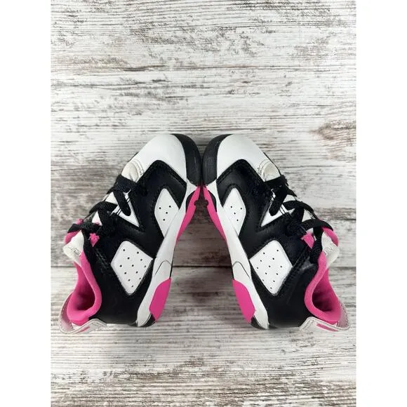 Toddler Nike Air Jordan 6 Retro Low TD White/Black/Pink Sz 7C