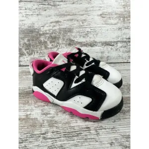 Toddler Nike Air Jordan 6 Retro Low TD White/Black/Pink Sz 7C