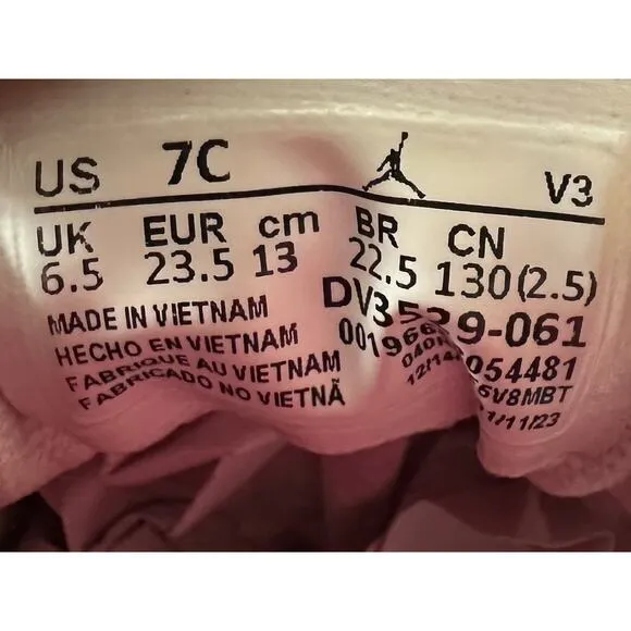 Toddler Nike Air Jordan 6 Retro Low TD White/Black/Pink Sz 7C