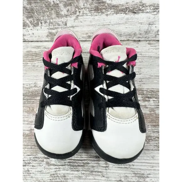 Toddler Nike Air Jordan 6 Retro Low TD White/Black/Pink Sz 7C