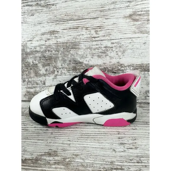 Toddler Nike Air Jordan 6 Retro Low TD White/Black/Pink Sz 7C