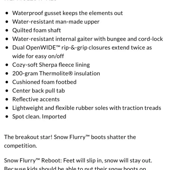 Toddlers Snow Flurry Insulated Winter Boots
