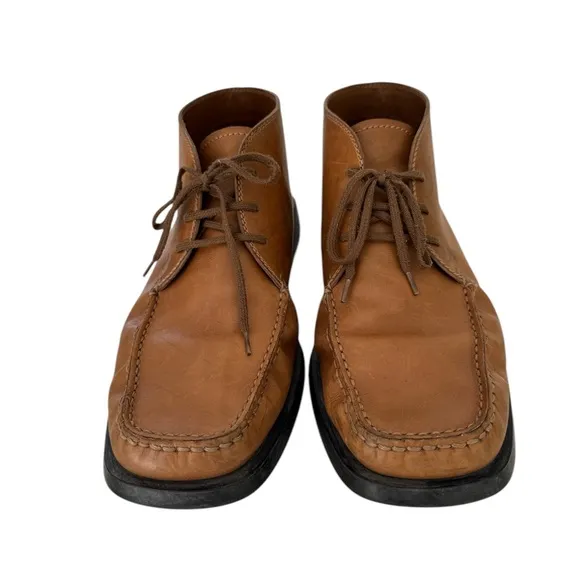 Tod's Men's Brown Leather Chukka Ankle Boots  size US 8 Lace Up Made in Italy