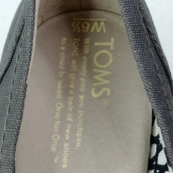 Toms Espadrille Wedge Heels Shoes Size 6.5 Dark Gray