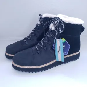 TOMS Mojave Waterproof Sherpa Lined Suede Lace Front Boots Size 9.5