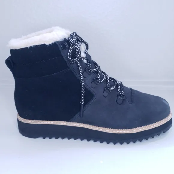 TOMS Mojave Waterproof Sherpa Lined Suede Lace Front Boots Size 9.5