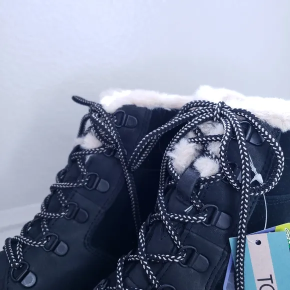TOMS Mojave Waterproof Sherpa Lined Suede Lace Front Boots Size 9.5