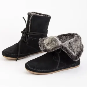TOMS Women Ankle Boots 9049 ZAHARA, Shearling and Suede Moccasin Boots Size 9