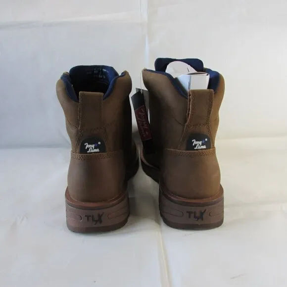 Tony Lama Men's 6&quot; Lace Up Conductor Composite Moc Toe Work Boots - Brown