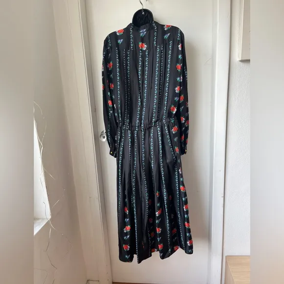 TORY BURCH HEIRLOOM FLORAL STRIPE DRESS sz 12