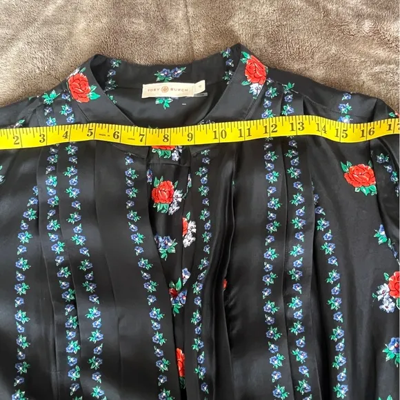 TORY BURCH HEIRLOOM FLORAL STRIPE DRESS sz 12