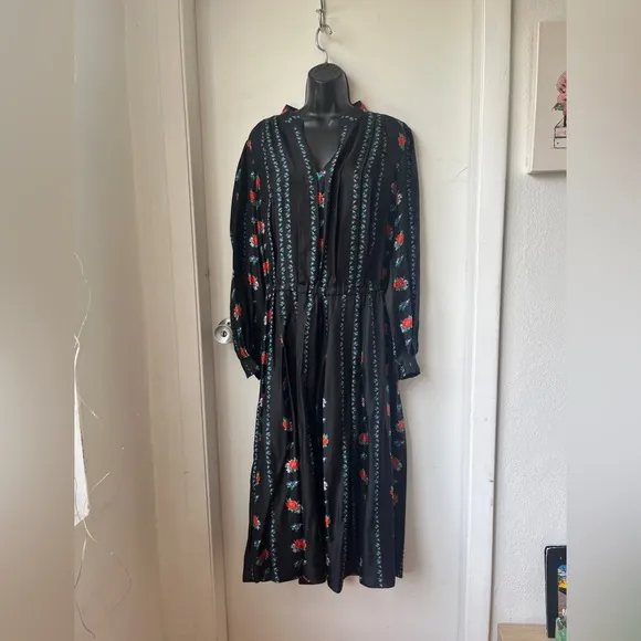 TORY BURCH HEIRLOOM FLORAL STRIPE DRESS sz 12