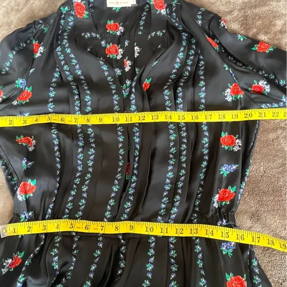 TORY BURCH HEIRLOOM FLORAL STRIPE DRESS sz 12