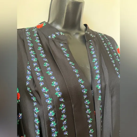 TORY BURCH HEIRLOOM FLORAL STRIPE DRESS sz 12