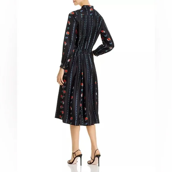 TORY BURCH HEIRLOOM FLORAL STRIPE DRESS sz 12
