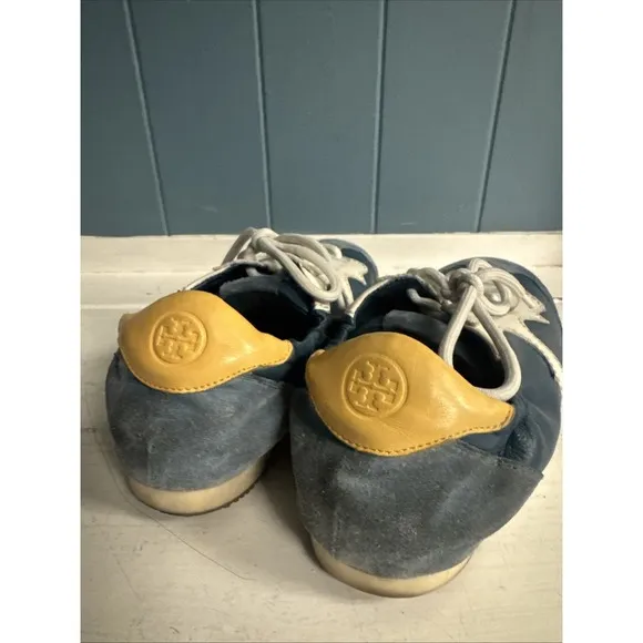 Tory Burch Multicolor Leather and Suede Serif Lace Up Sneakers Women's Size 8