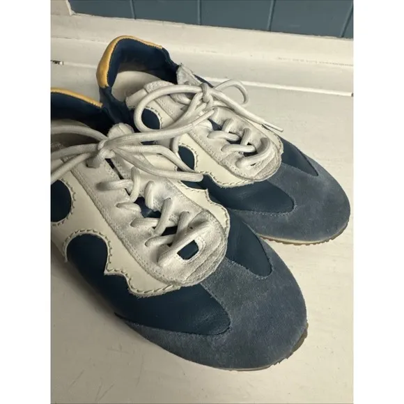 Tory Burch Multicolor Leather and Suede Serif Lace Up Sneakers Women's Size 8