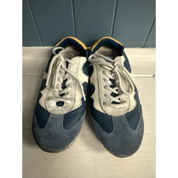 Tory Burch Multicolor Leather and Suede Serif Lace Up Sneakers Women's Size 8