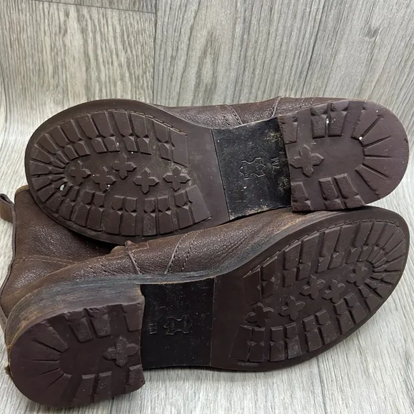 Tory Burch Simone Brown Distressed Leather Ankle Boot Bootie Shoes Size …