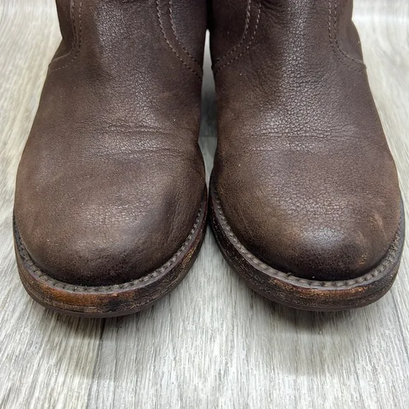 Tory Burch Simone Brown Distressed Leather Ankle Boot Bootie Shoes Size …
