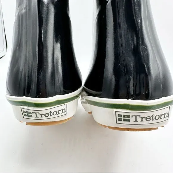 Tretorn Fleece Lined Black Skerry Rain Boots Size Women’s 4  Mid Calf Waterproof
