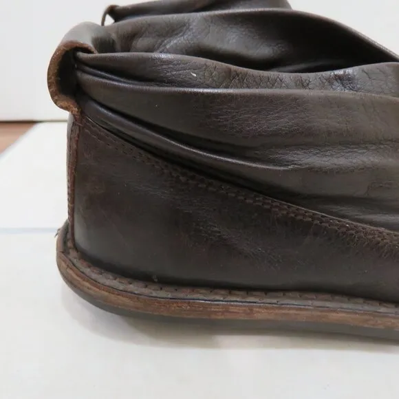 TRIPPEN Scarf F Brown Leather Slip On Shoes Brutalist Abstract Grunge - Size 6.5