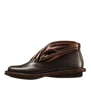 TRIPPEN Scarf F Brown Leather Slip On Shoes Brutalist Abstract Grunge - Size 6.5