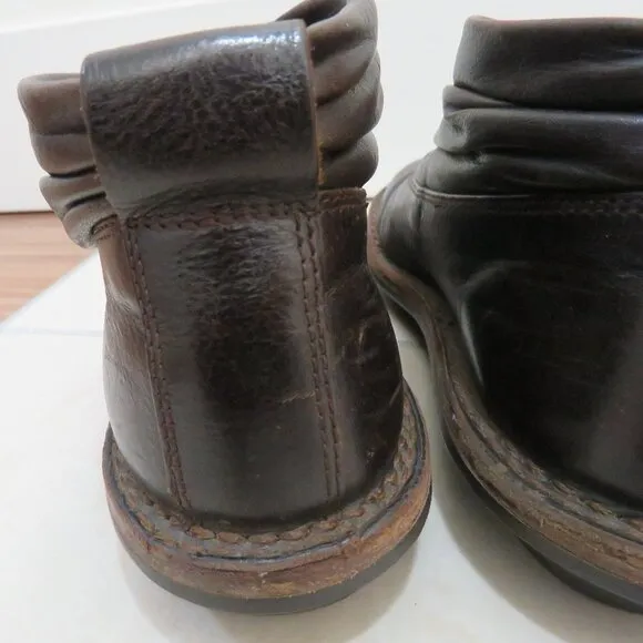 TRIPPEN Scarf F Brown Leather Slip On Shoes Brutalist Abstract Grunge - Size 6.5