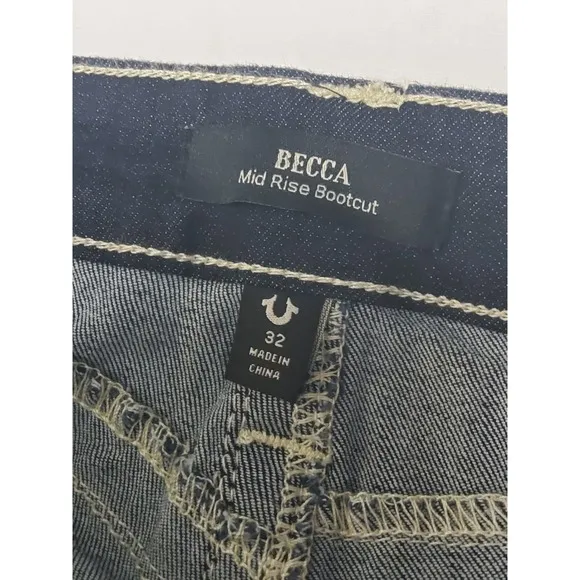 True Religion Womens Becca Mid-Rise Bootcut Jean Body Rinse Size 32 NWT