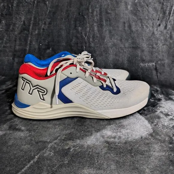 TYR CXT-1 Trainer Sneakers M/ 9.5 W/ 11 White Red Blue Athletic Training Shoes