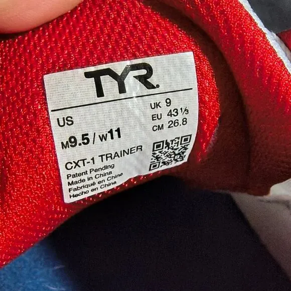 TYR CXT-1 Trainer Sneakers M/ 9.5 W/ 11 White Red Blue Athletic Training Shoes