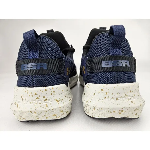 UA Project Rock BSR 3 Training Shoes 3026767-400 Blue/Black/Gold NEW Youth 7