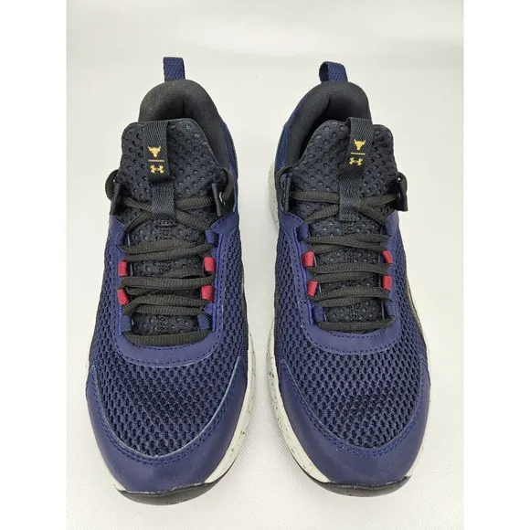UA Project Rock BSR 3 Training Shoes 3026767-400 Blue/Black/Gold NEW Youth 7