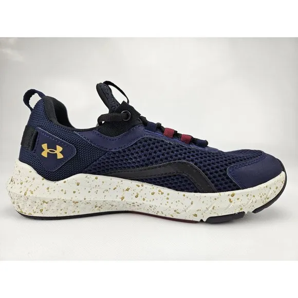 UA Project Rock BSR 3 Training Shoes 3026767-400 Blue/Black/Gold NEW Youth 7