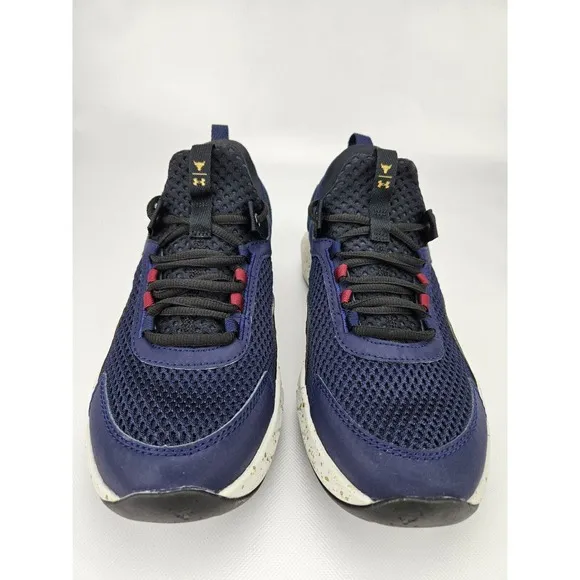 UA Project Rock BSR 3 Training Shoes 3026767-400 Blue/Black/Gold NEW Youth 7