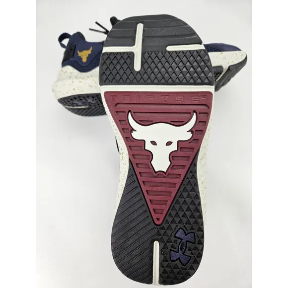 UA Project Rock BSR 3 Training Shoes 3026767-400 Blue/Black/Gold NEW Youth 7