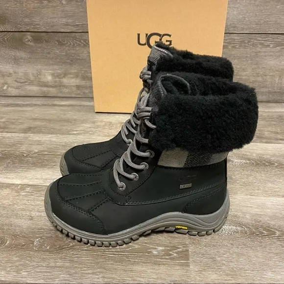 Ugg | Adirondack II Plaid Waterproof Snow Boots Black Size 6 NEW