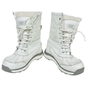 UGG Australia Adirondack III White Boots Women 6 Sherpa Fluff Waterproof Used