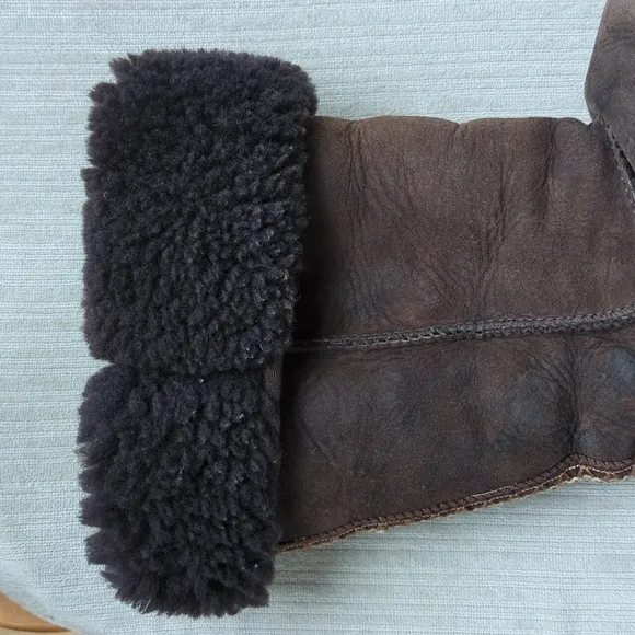UGG Australia Braided Sheepskin Leather Suede Tall Boots 7 Brown